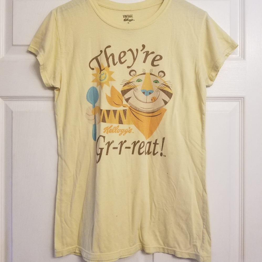 Vintage Kelloggs They're Great Tony The Tiger T-Shirt Tee Womens XL